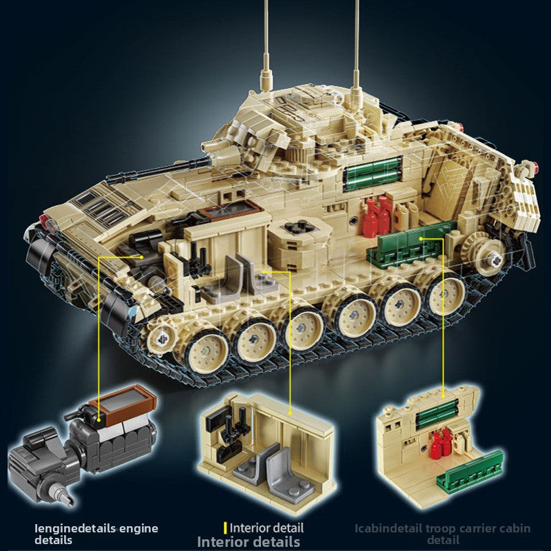 Military Building Blocks M2 Bradley Armored Vehicle Model