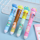 Creative 10-Color Cute Ballpoint Pen with Fun Designs