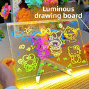 Children's DIY Plug-in Luminous Drawing Board with Stand and Brushes