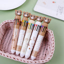 Creative 10-Color Cute Ballpoint Pen with Fun Designs