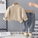 Boys PU Leather Jacket Three-Piece
