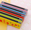 Children's wooden painted harmonica