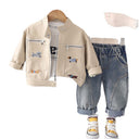 Boys PU Leather Jacket Three-Piece