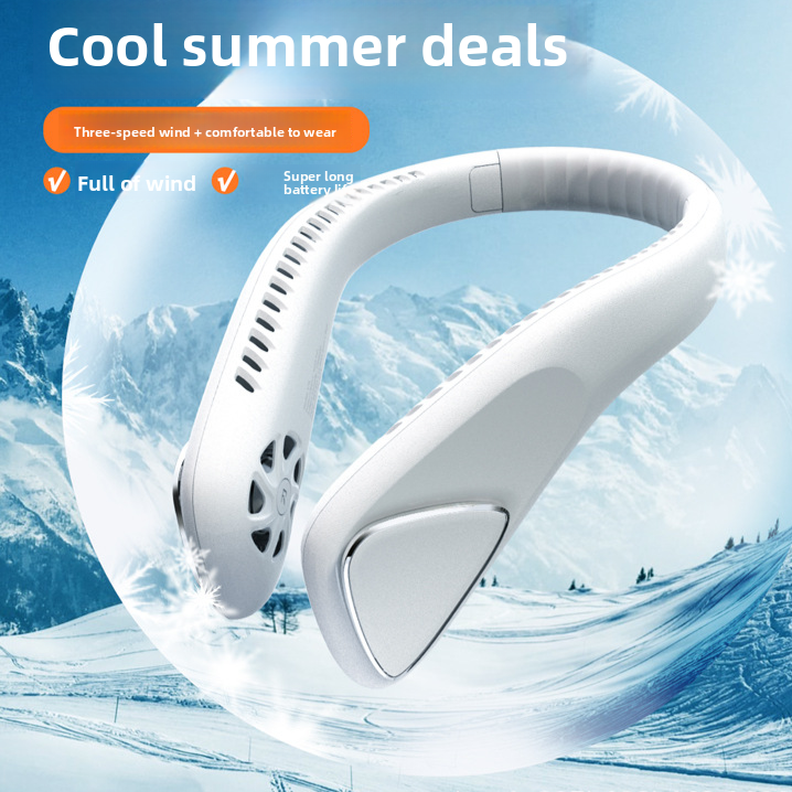 Rechargeable Leafless Hanging Neck Fan