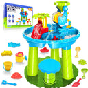 Multifunctional Children Water Sand Play Table with Wheels