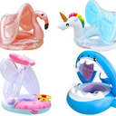Children Inflatable Swim Seat Ring with Sunshade