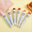 Creative 10-Color Cute Ballpoint Pen with Fun Designs
