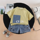 Boys Summer Short Sleeve with Letter Patch