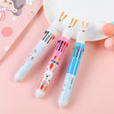 Creative 10-Color Cute Ballpoint Pen with Fun Designs