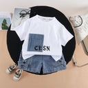 Boys Summer Short Sleeve with Letter Patch