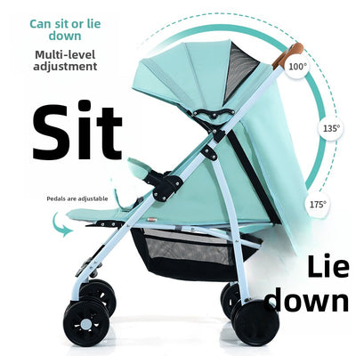 Lightweight Foldable Baby Stroller with Reclining Seat