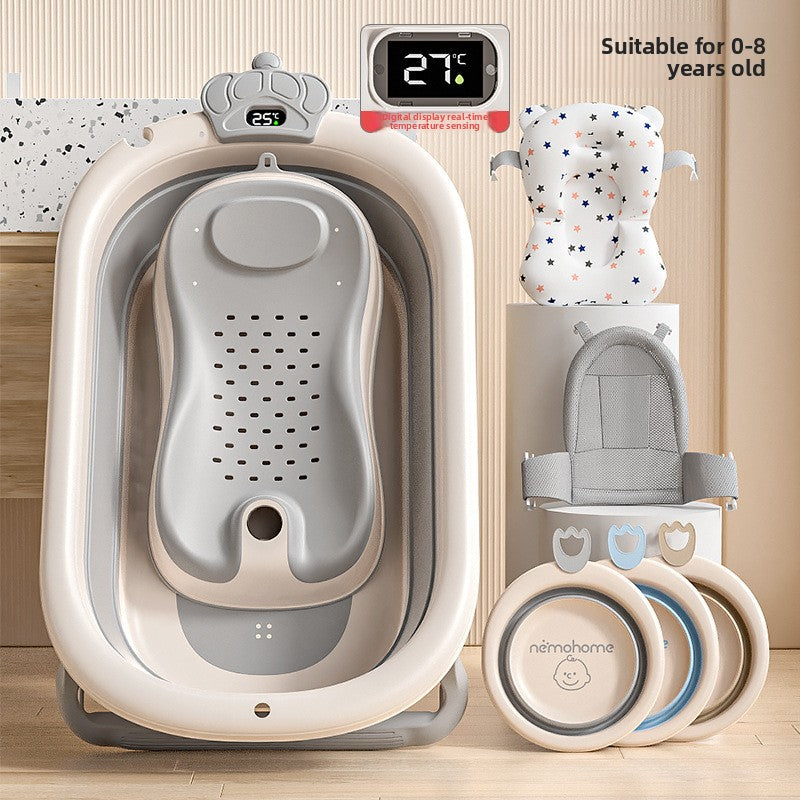 Foldable Baby Bath Tub with Temperature Display