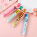 Creative 10-Color Cute Ballpoint Pen with Fun Designs