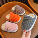 Winter Kids Fleece-Lined Cotton Slippers with Anti-Slip Sole
