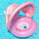 Children Inflatable Swim Seat Ring with Sunshade